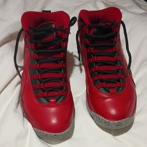 Nike Air Jordan Retro 10 Red and Black Men's Athletic Shoes 11